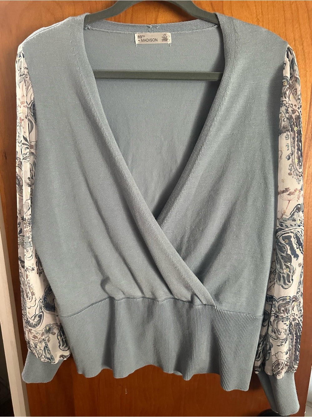 Madison Light Blue Knit Top